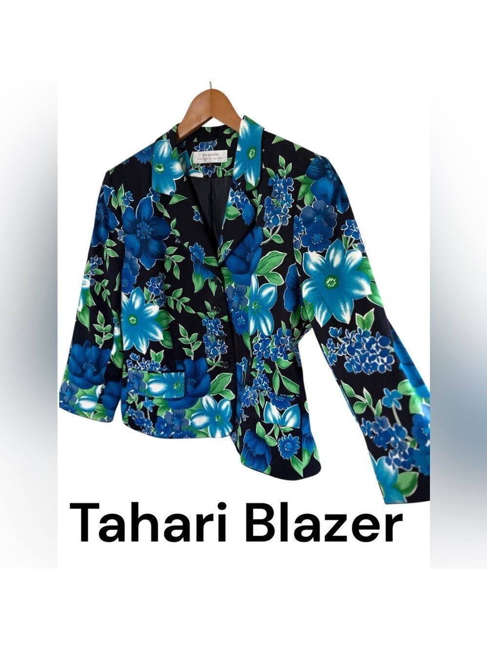 Tahari-Floral cotton blazer Arthur S. Levine. Size 12 lined, 3/4 sleeve EUC!